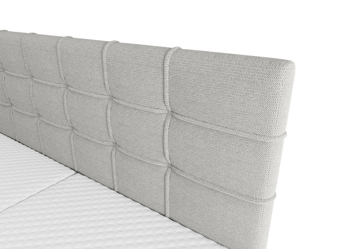 BOXBETT INAO 140x200 mit Matratze H3, Bonell und Topper ARAGON 80 - Hellgrau, Textil (140/200cm) - Bedante