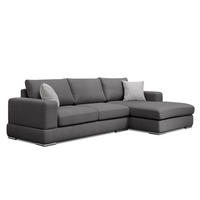 ECKSOFA OTTO 4-Sitzer, dunkelgrau - Dunkelgrau, Holzwerkstoff/Textil (279/159cm) - Courtois Laville