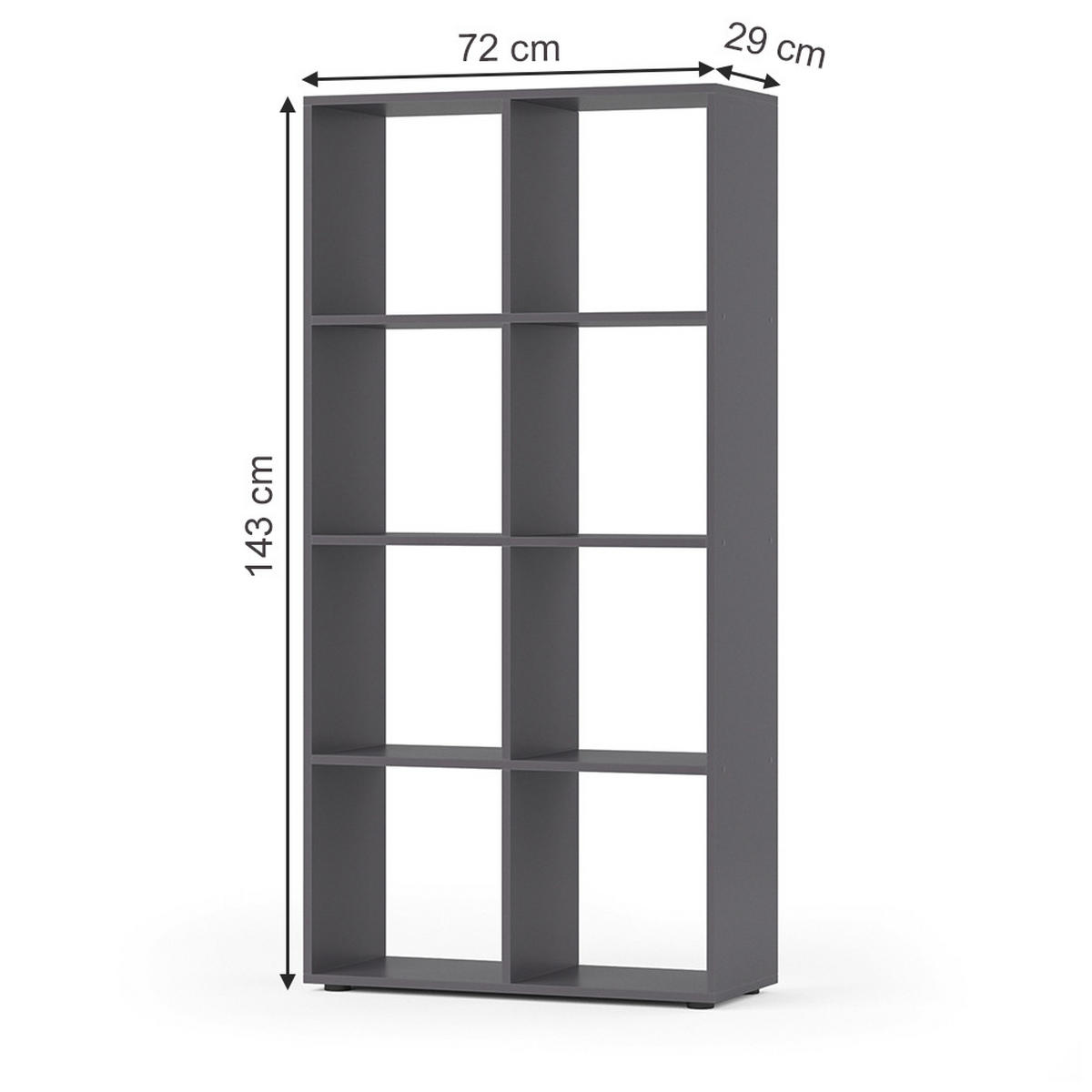 RAUMTEILER Scutum Grau 143 x 72 cm - Grau, Holzwerkstoff (143/72/29cm) - Vicco