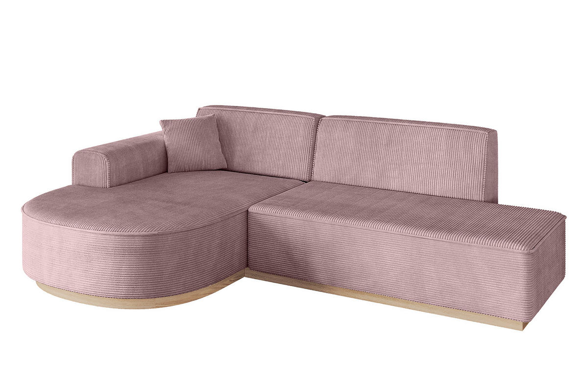 ECKSOFA Ottomane Links ARRIO-L1 - 243x171x83 cm Rosa - Rosa, Holzwerkstoff/Textil (243/171cm) - ALTDECOR