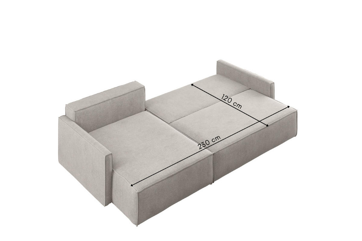 SCHLAFSOFA Carlos L-Form, Ecksofa Mit Bettkasten Und Schlaffunktion Stoff Salvador Links Hellgrau - Hellgrau, Holz/Textil (142/83/250cm) - Kaiser Möbel