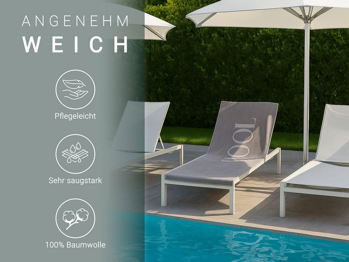 BADETUCH, 80x200 cm, 100% Baumwolle - Grau, Textil (80/200cm) - Zollner