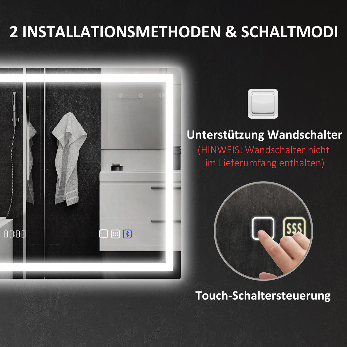BADEZIMMERSPIEGEL DE-09271 Silber - Silberfarben, Glas (60/3.5/80cm) - ComfortXL