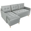 ECKSOFA Fado mit Schlaffunktion Grau Samtstoff - Hellgrau, Textil (210/141cm) - Bromarkt