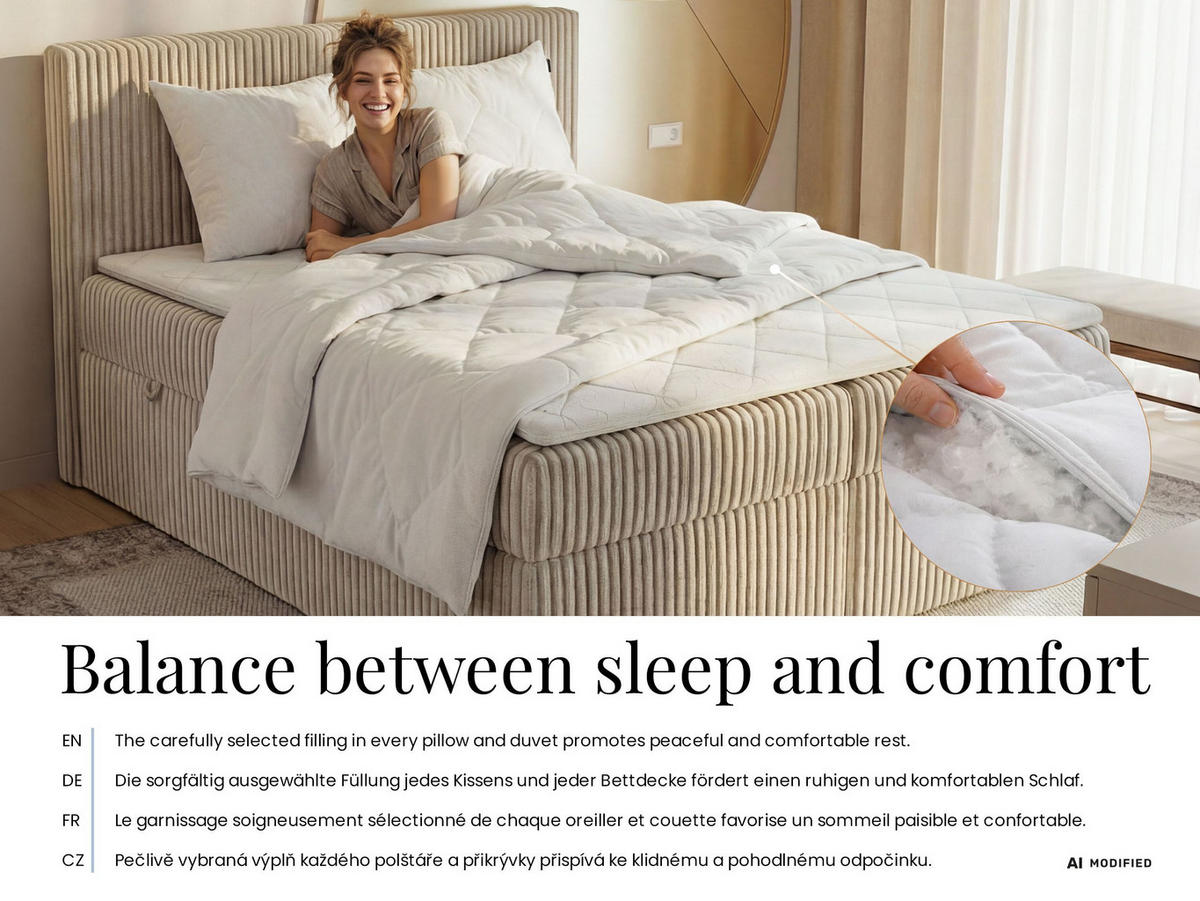 GANZJAHRESBETTDECKE Anti-Stress-Effekt CALIMA 200/220 mit Kopfkissen 80/80 - Weiß, Textil (200/220cm) - MKS