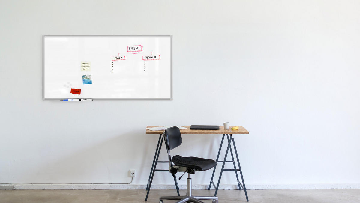 MAGNETISCHES Whiteboard 120x60 cm im Aluminiumrahmen - Reihe TM IDEA® Flex - Weiß, Metall (120/60/1.6cm) - ALLboards