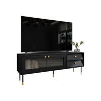 TV-LOWBOARD Valerio 150 - Goldfarben/Schwarz, Holzwerkstoff/Kunststoff (150/55/39cm) - MIRJAN24