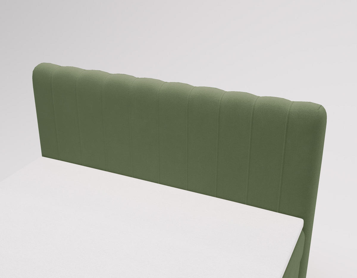 BOXBETT OSLO mit Bettkasten Stoff Komodo Grün 120x200 cm - Grün, Holz (120/200cm) - Kaiser Möbel