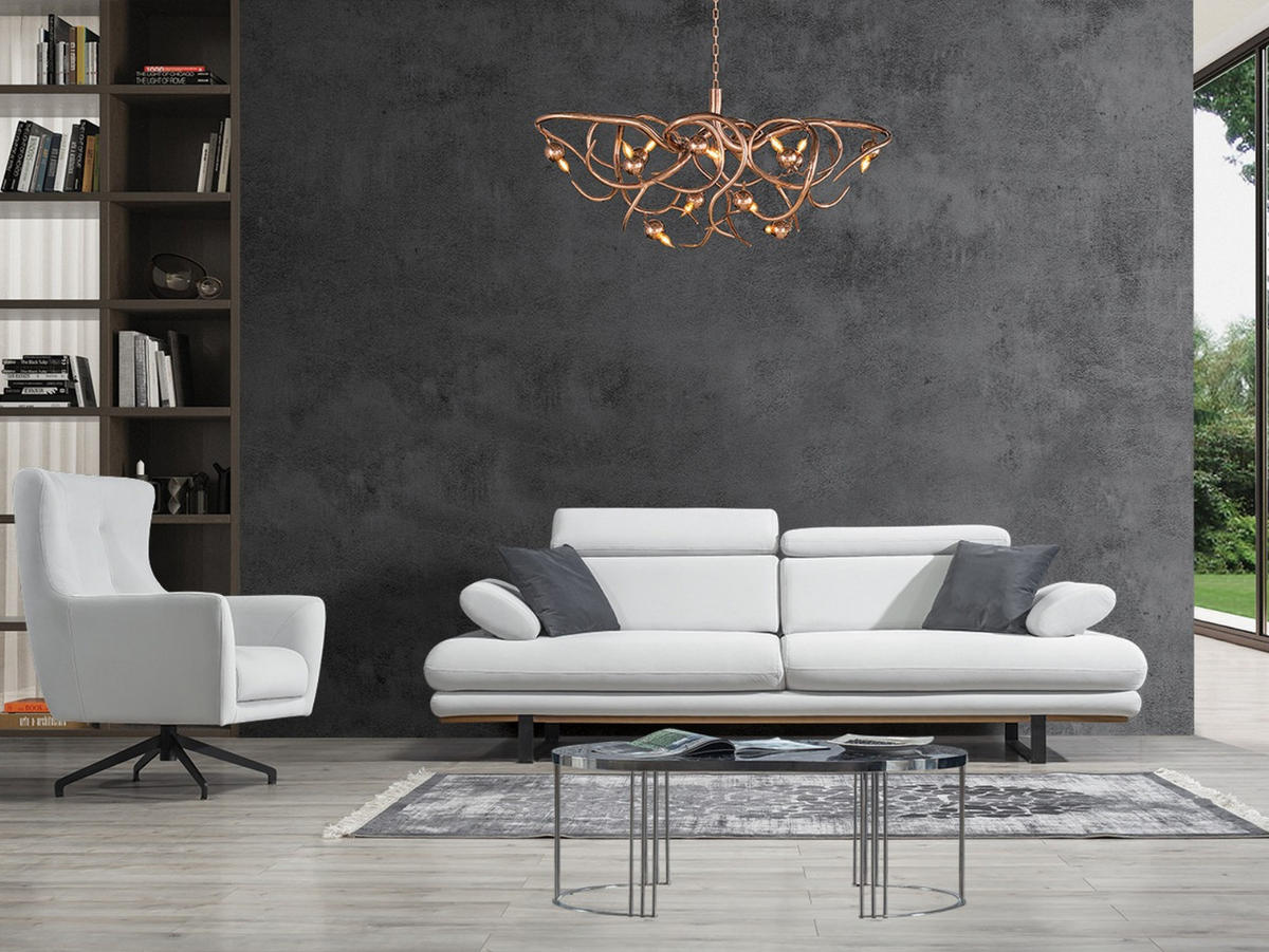 3-SITZER Sofa ENERGY, Hellgrau - Hellgrau, Textil/Metall (240/80/100cm)