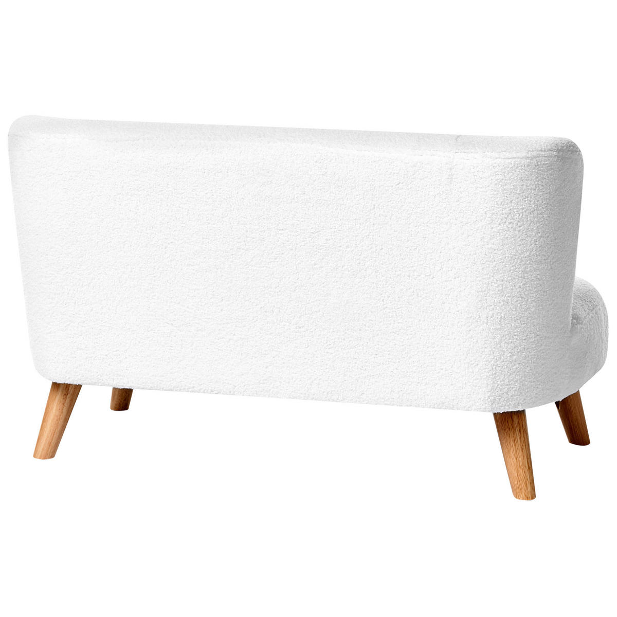 CANAPEA PENTRU COPII bouclé albă Lote - maro/alb, material textil (94/59/57cm) - Beliani