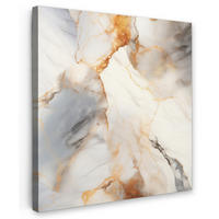 LEINWANDBILD Marmor - Grau - Gold 90x90 cm - Weiß, Textil (90/90cm) - MuchoWow