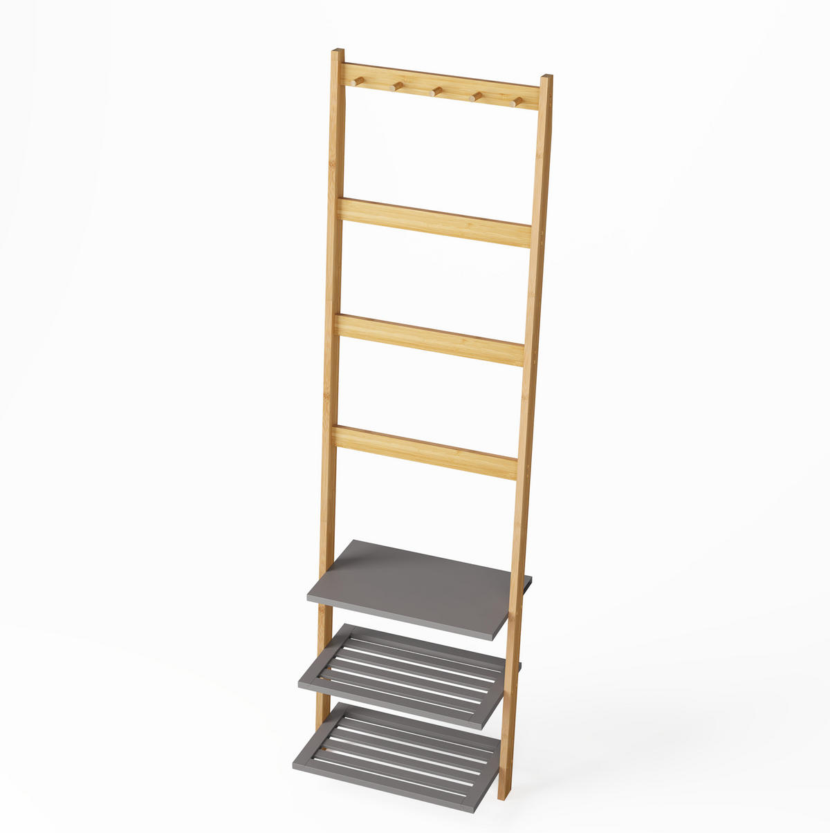 HOCHSCHRANK mit 2 offenen Fächern Bambus Natur - Braun, Holzwerkstoff (28.5/183/52cm) - Beauniv