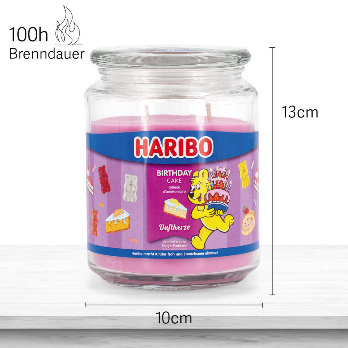 DUFTKERZE Haribo - Rosa, Naturmaterialien/Glas (13cm)