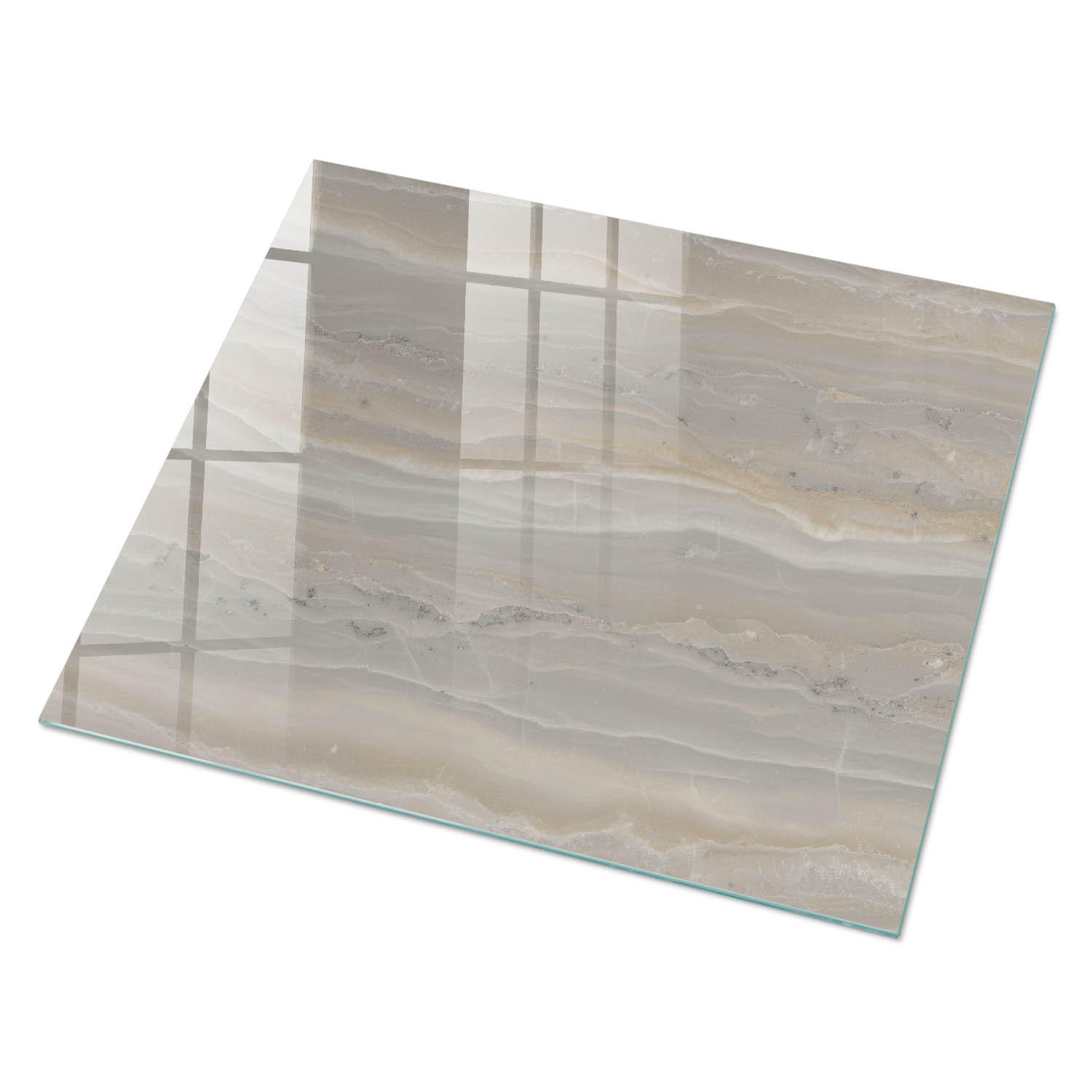 GLASPLATTE 80x60 cm – Elegante Textur - Beige, Glas (0.4/80/60cm) - ArtPrintCave