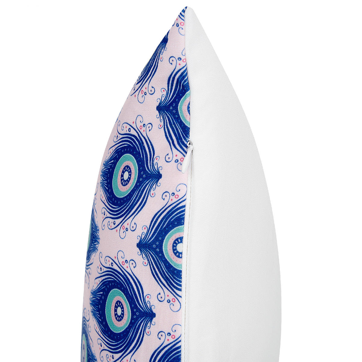 ZUNANJA BLAZINA komplet 2 vzorec pava modra/roza 40/60 cm Ceriana - modra, tekstil (40/60cm) - Beliani