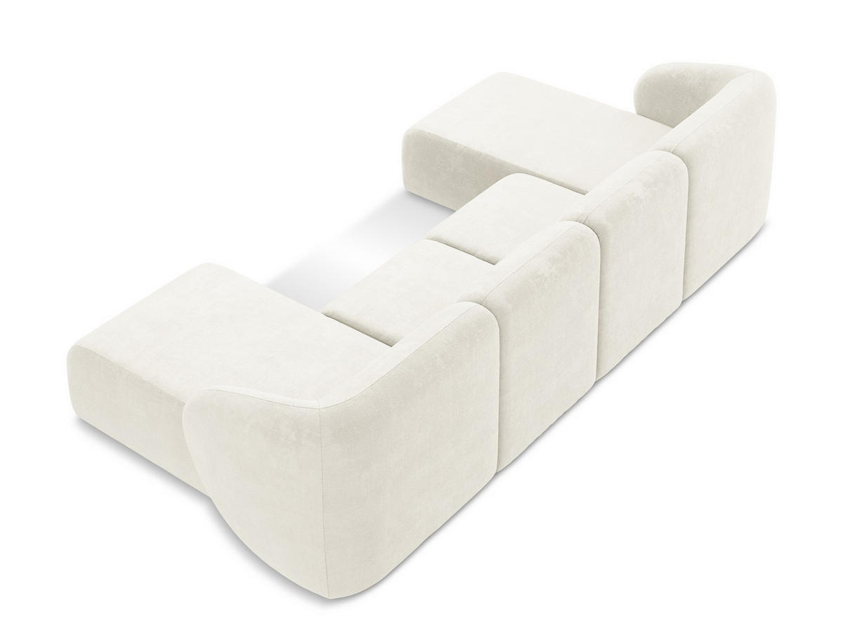 SOFAELEMENT Rechts Samt Stoff Grau - Edelstahlfarben/Schwarz, Holzwerkstoff/Kunststoff (91/75/166cm) - Makamii