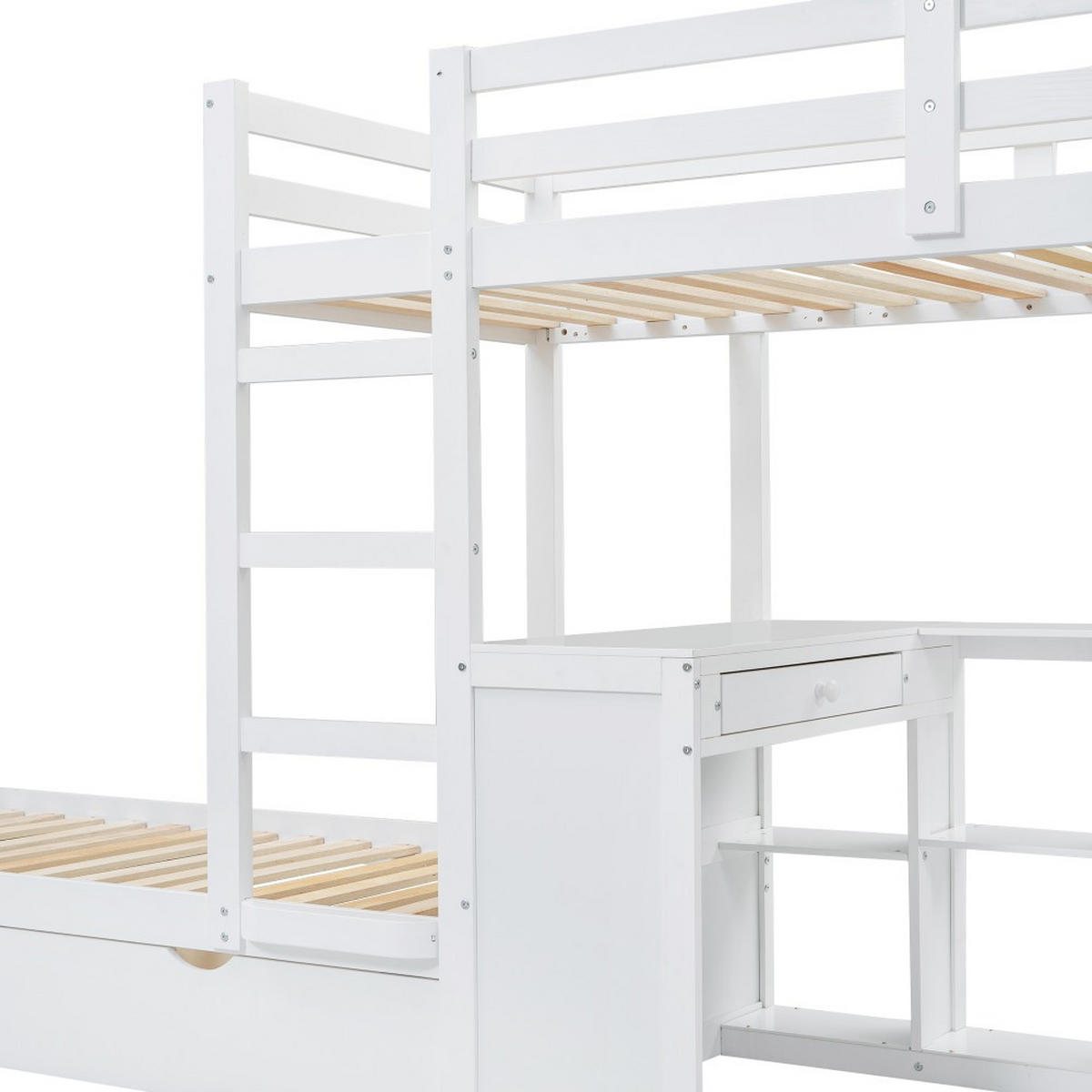 ETAGENBETT 90x200cm in Weiß mit Zwei Schubladen - Weiß, Holz (90/200cm) - KOMHTOM