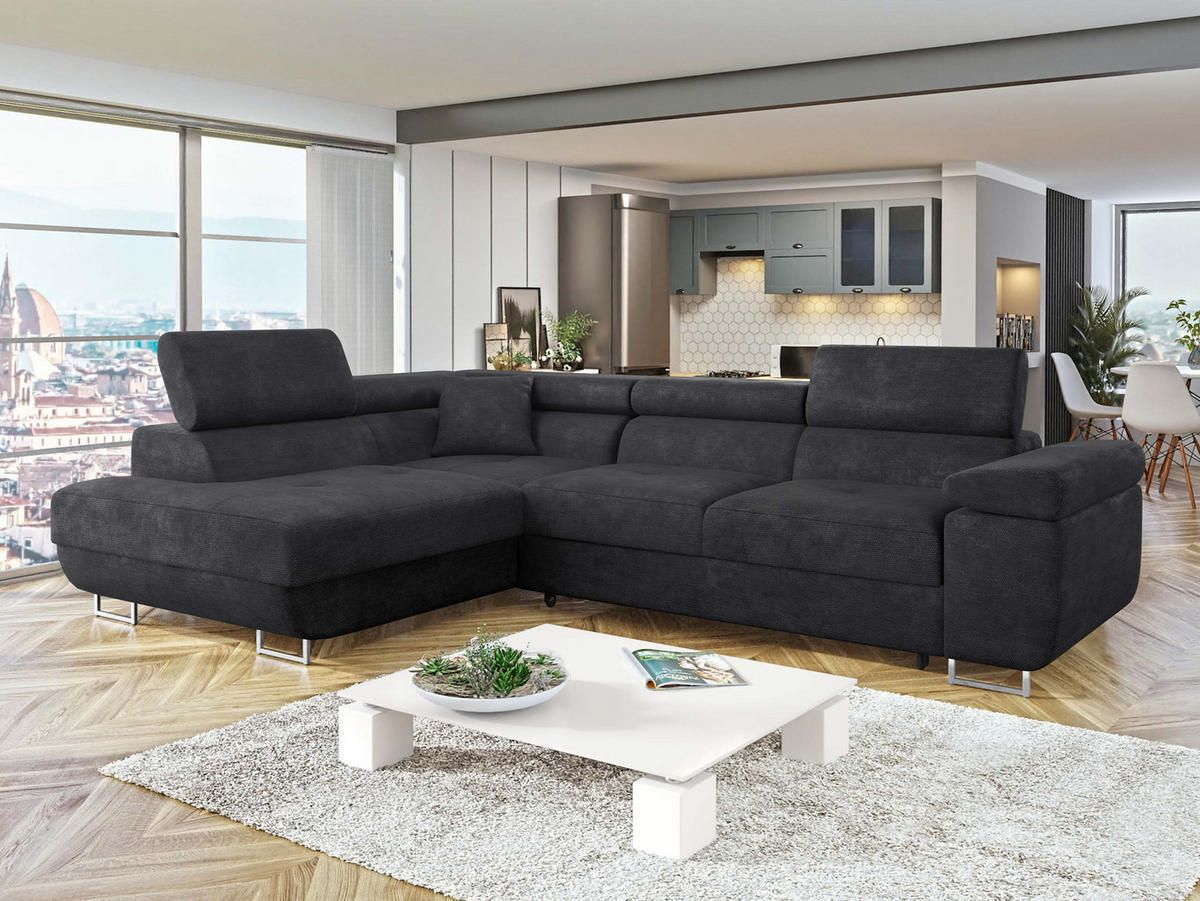 ECKSOFA Torezio, Seite: Links - Anthrazit, Holz/Textil (274/203cm) - MIRJAN24