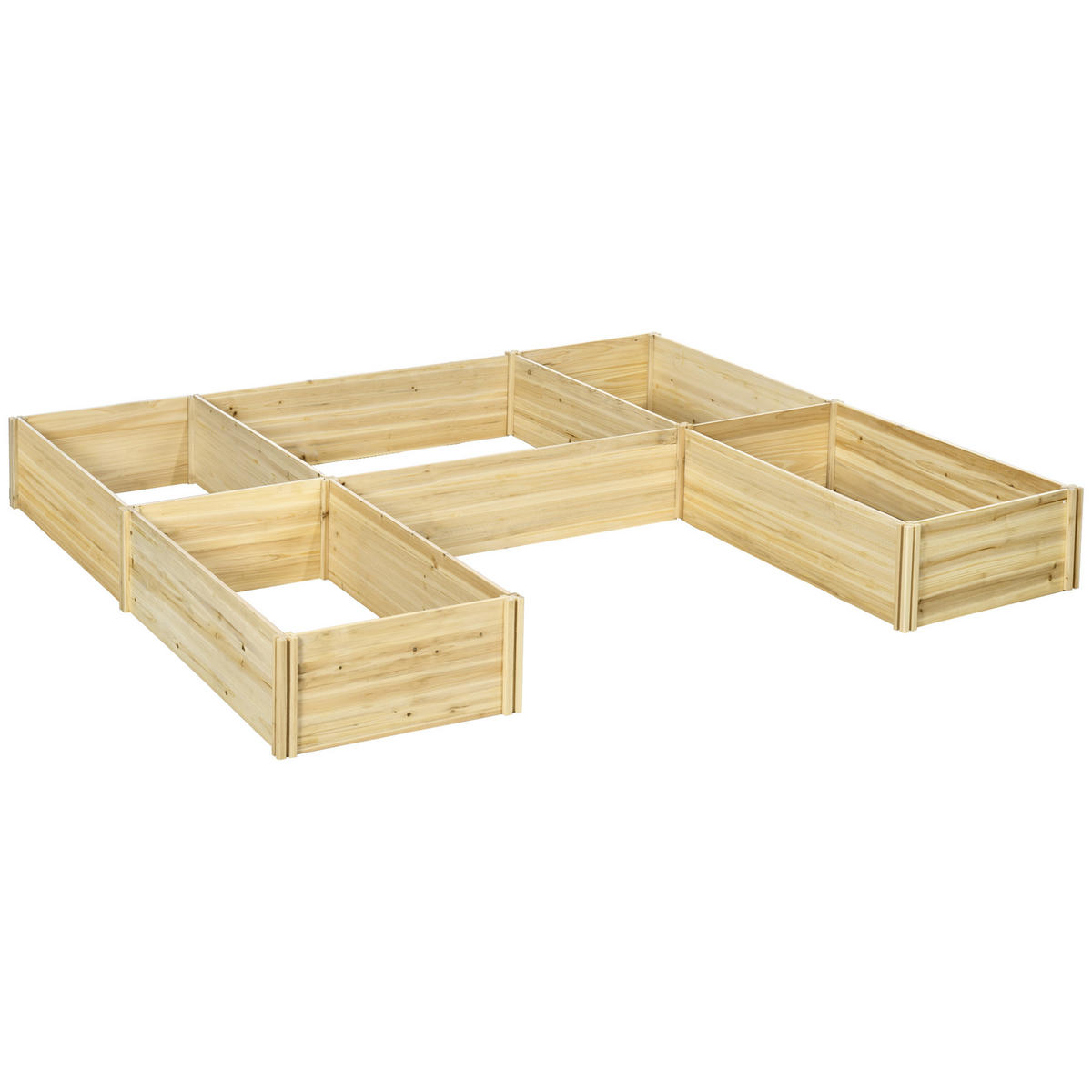 HOCHBEET-SET DE-12130 modulares 5er-Set, 230/230/28 cm Natur - Naturfarben, Holz (230/28/230cm) - ComfortXL