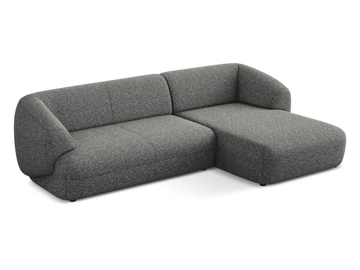 ECKSOFA rechts Strukturstoff Stoff Grau - Dunkelgrau/Schwarz, Kunststoff/Textil (280/156cm) - Makamii