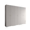 DREHTÜRENSCHRANK 236.7/300/47 6-türig - Goldfarben/Weiß, Holz/Metall (300/236.7/47cm) - Abiks Möbel