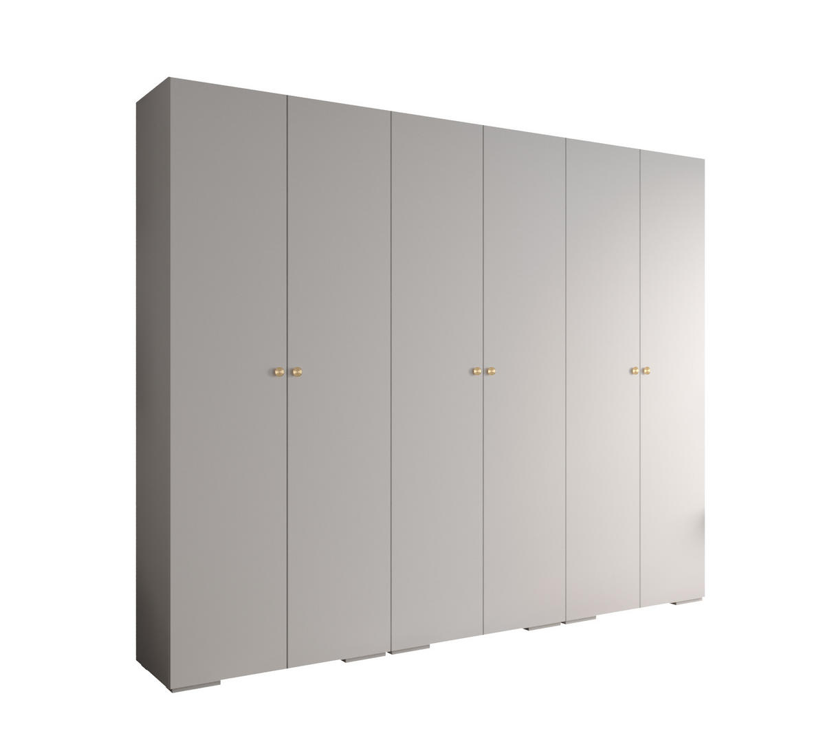 DREHTÜRENSCHRANK 236.7/300/47 6-türig - Goldfarben/Weiß, Holz/Metall (300/236.7/47cm) - Abiks Möbel
