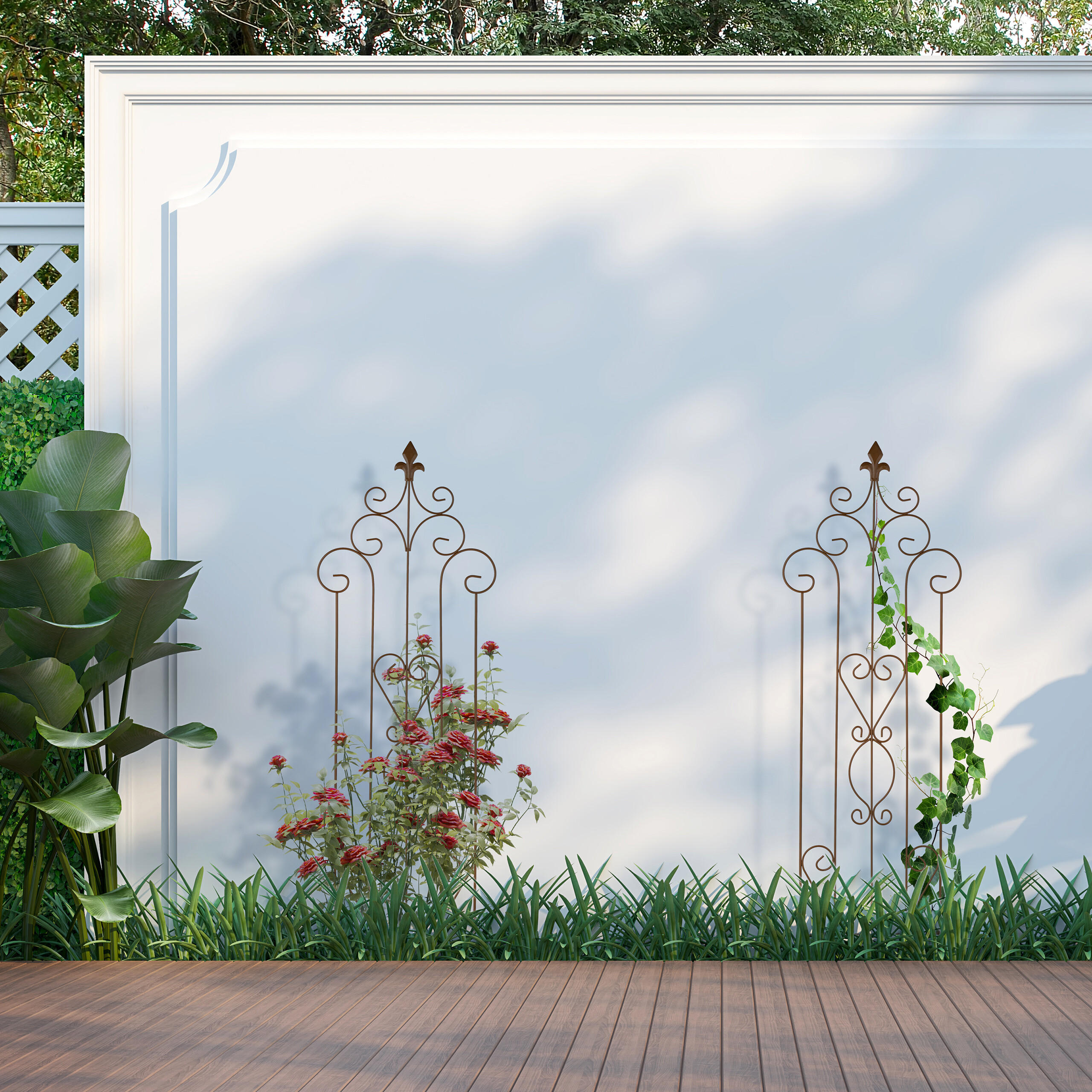 RANKGITTER - Braun, Metall (35/116/0.5cm) - Relaxdays