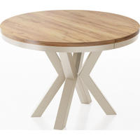 ESSTISCH Clara Beige Cashmere runder ausziehbarer, Craft Eiche 100-180/100/76 cm - Kaschmir/Eiche Wotan, Holzwerkstoff/Metall (100/100/76cm) - WFL GROUP