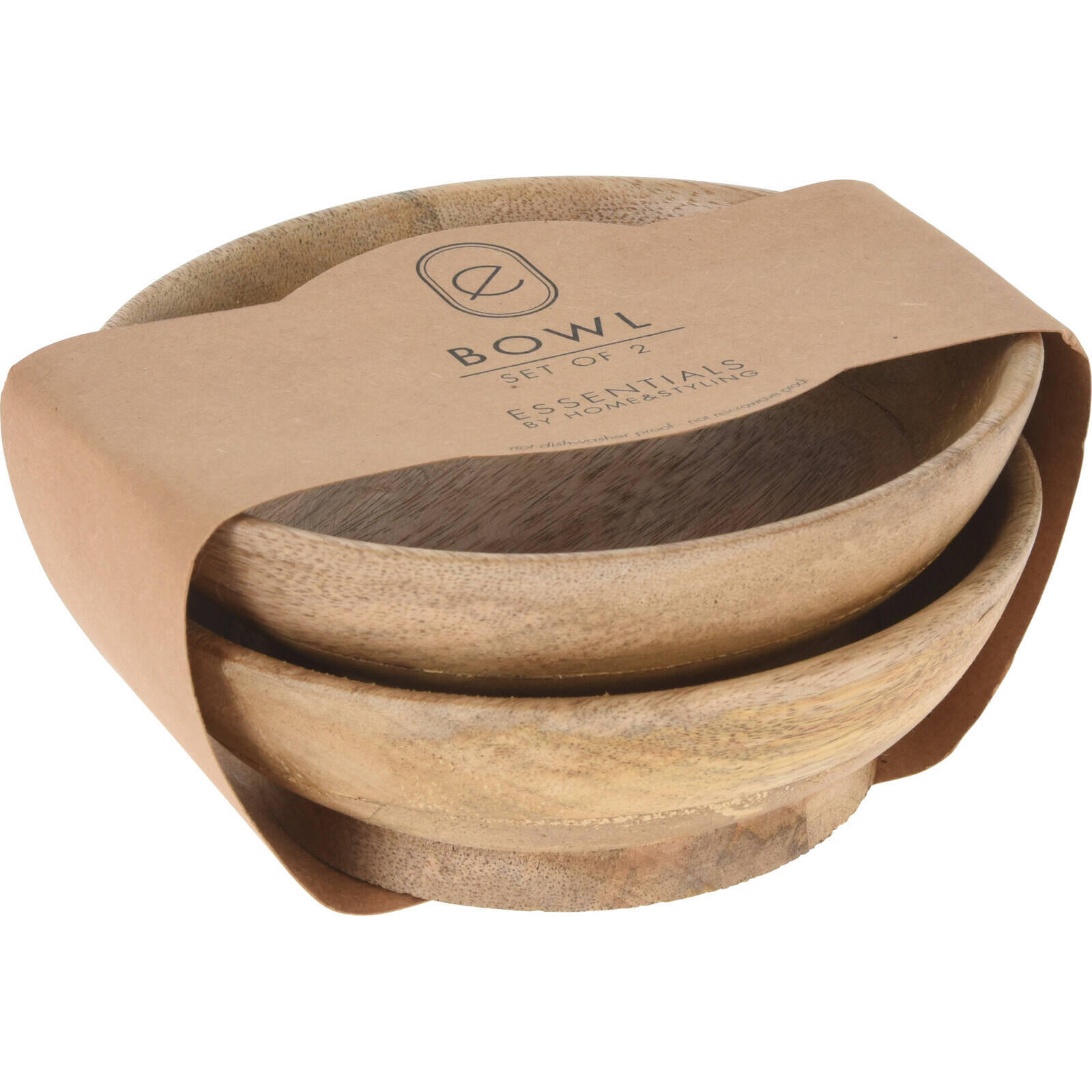 SCHALEN 16 cm 2er-Set - Braun, Holz - Mondex