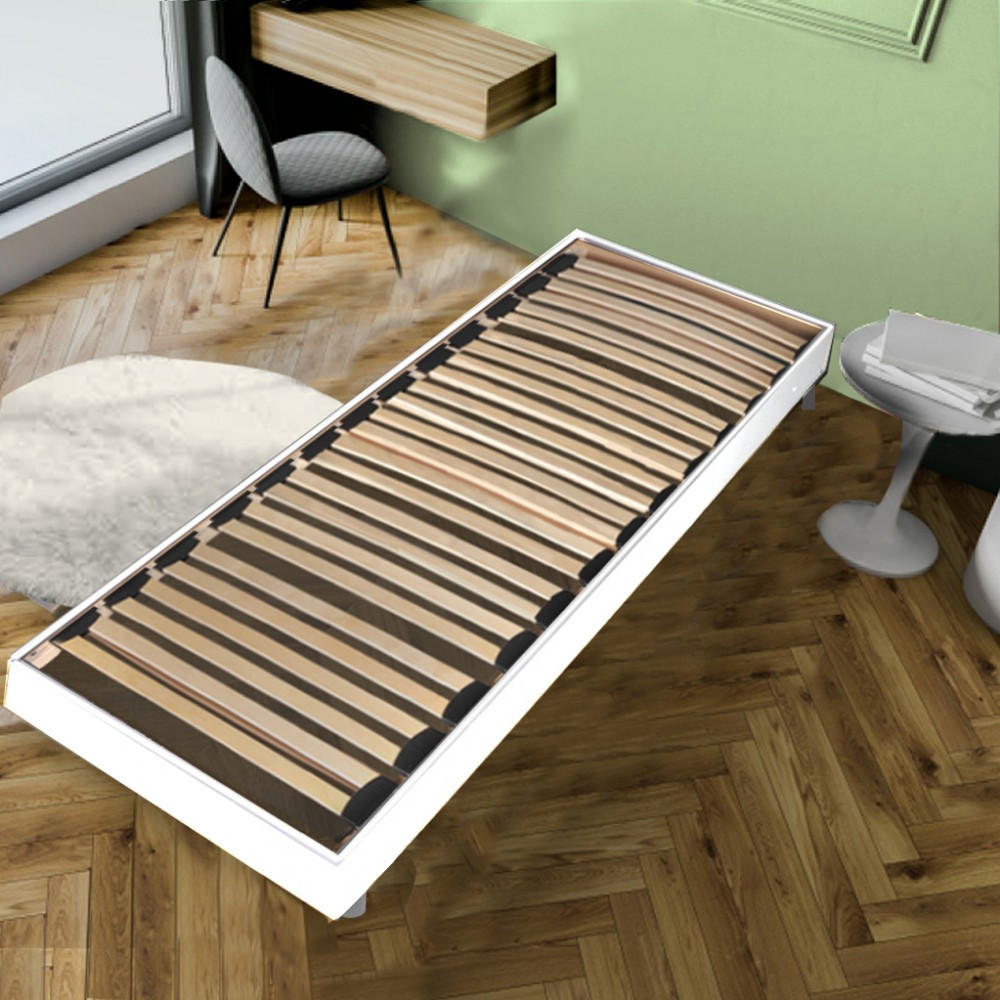 BETTRAHMEN SOMKIT mit Einlegerahmen/ 90x190, Weiß - Weiß, Holzwerkstoff (90/190cm) - Weber Industries