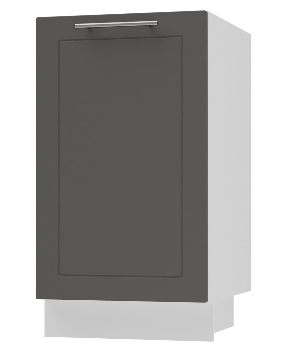 KÜCHENUNTERSCHRANK Kvantum D1D/45 Graphit Matt / Weiß Matt 45 / 50 / 82cm - Graphitfarben/Weiß, Holz/Holzwerkstoff (45/82/50cm) - Feldmann-Wohnen