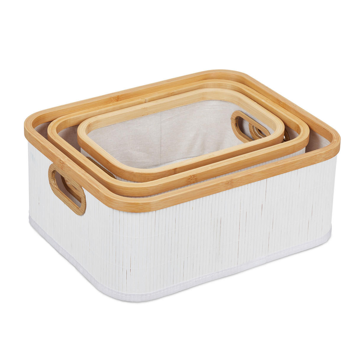 3XAUFBEWAHRUNGSKORB - Multicolor, Holz/Wellpappe (33/41/16.5cm) - Relaxdays