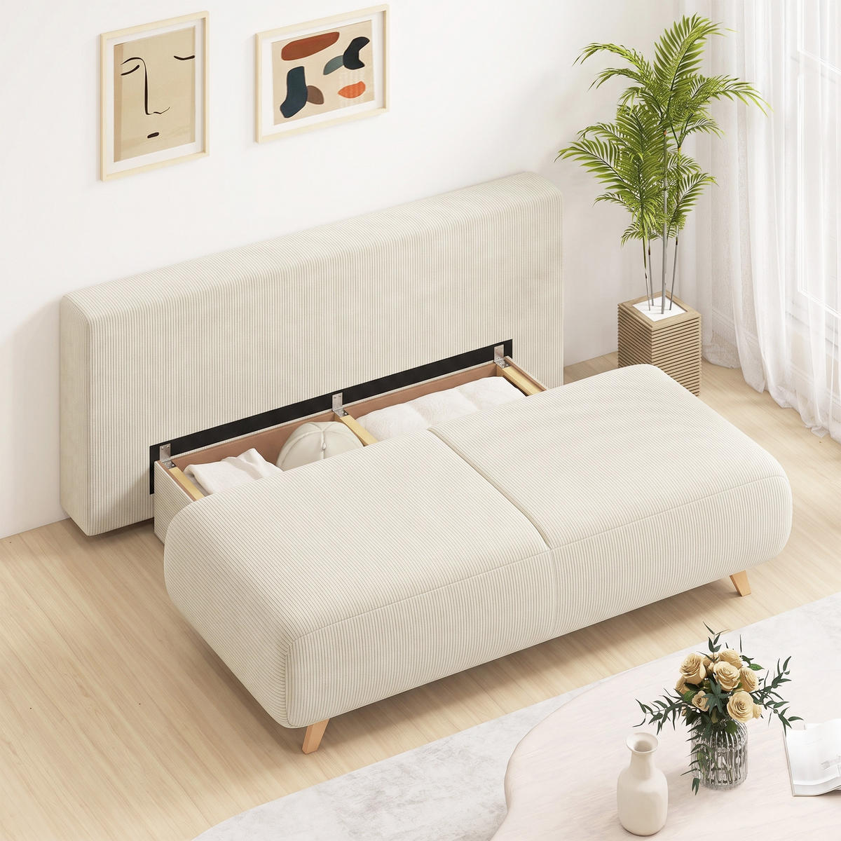 SCHLAFSOFA Beige 188.0/100.0/84.0cm - Beige, Textil (100/84/188cm)