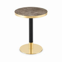 BEISTELLTISCH rund 60 cm Grau in Marmor-Optik mit Metallgestell - Grau, Holzwerkstoff (60/60/74cm) - MIVRAY