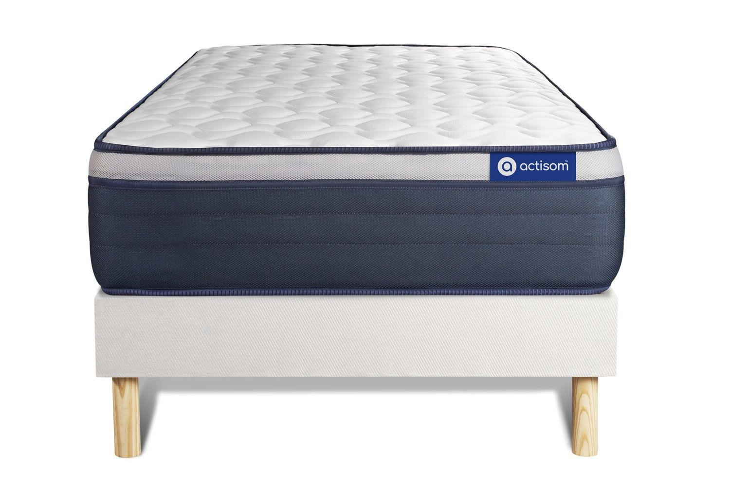 BETT Actimemo max Memory-Schaum 90 x 190 cm h3 - Kit Bettgestell Weiß - Beige/Weiß, Holz (90/190cm) - ACTISOM
