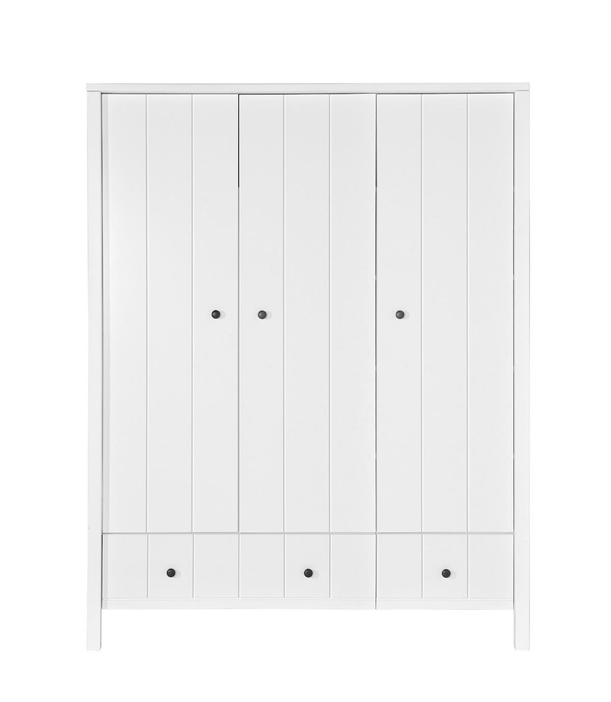 KINDERKLEIDERSCHRANK Allpin_3, 3-türig – ideal für das Kinderzimmer - Weiß, Holzwerkstoff (148.5/190/55cm) - RAUMHIRSCH FURNITURE