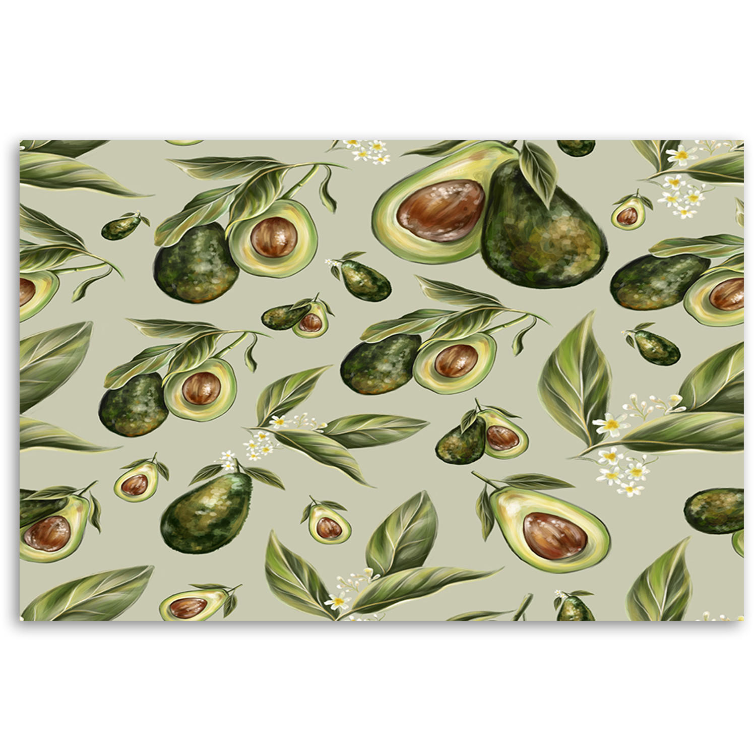 WANDBILD avocado hälften - Pink, Textil (60/40cm) - Feeby