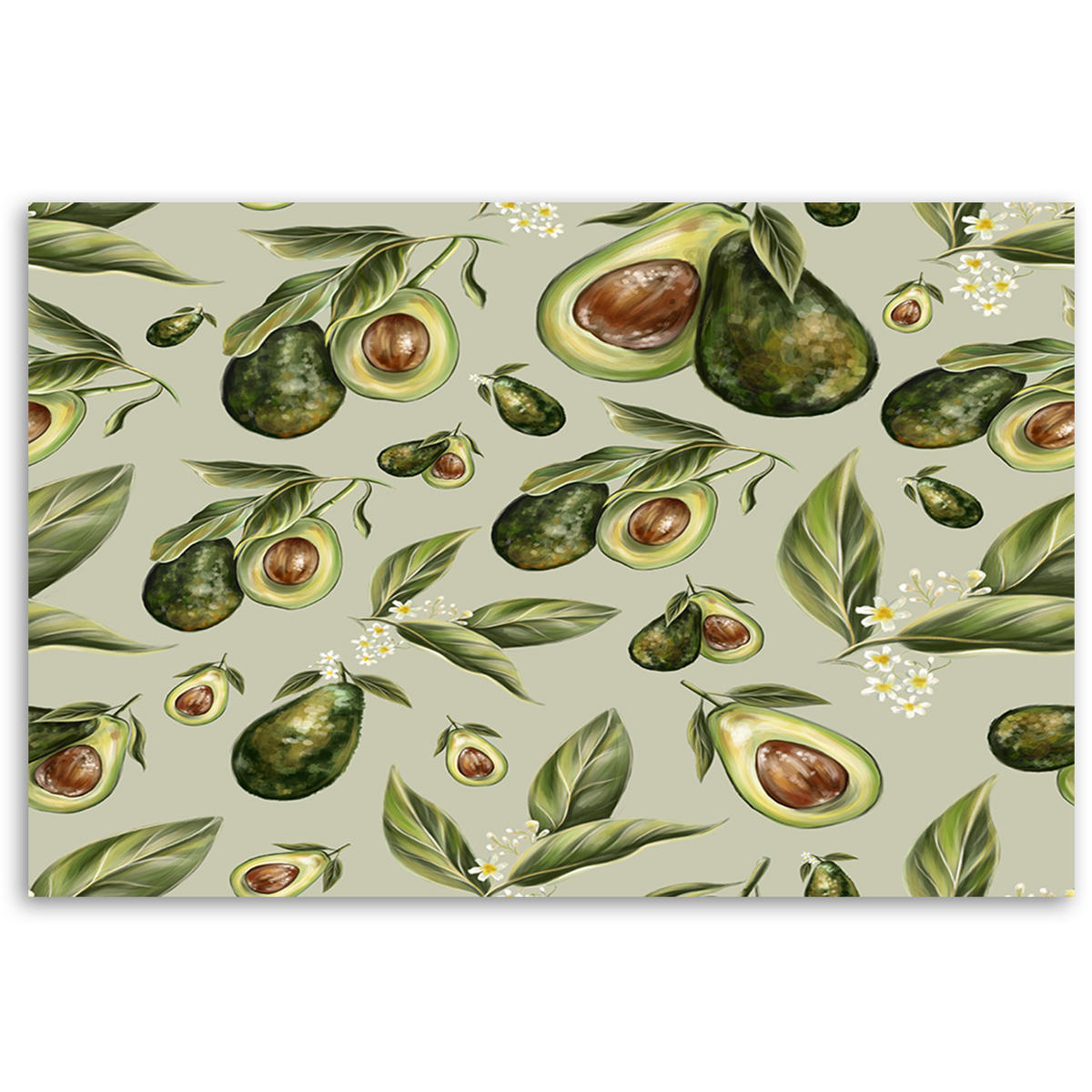 WANDBILD avocado hälften - Pink, Textil (60/40cm) - Feeby