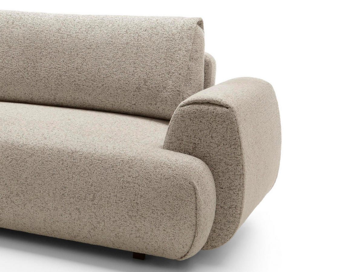 ECKSOFA Morena Dunkelbeige, mit Schlaffunktion, linke seite - Ecru/Schwarz, Holzwerkstoff/Textil (167/270cm) - Bettso