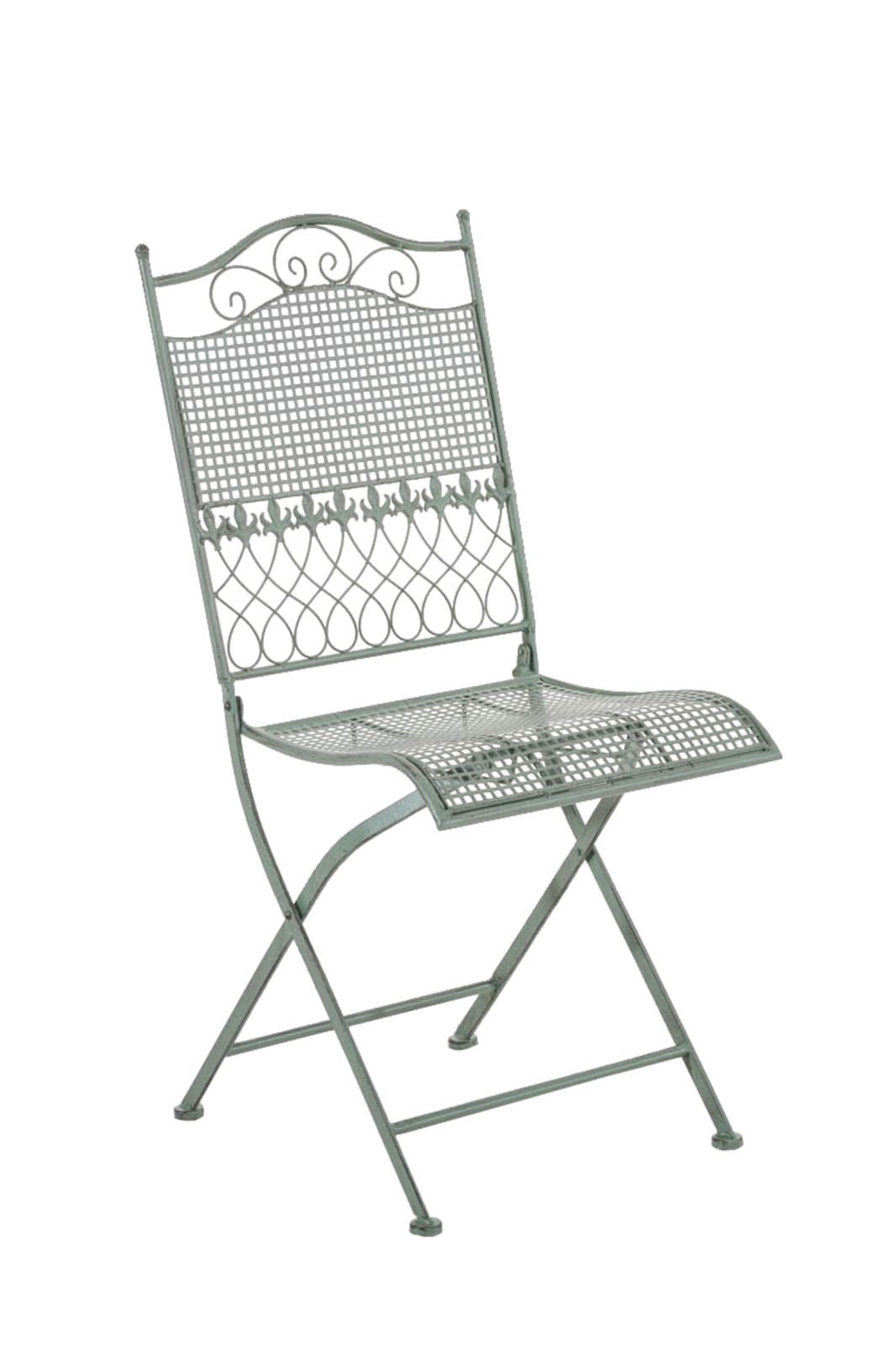 GARTENKLAPPSTUHL 2er Set Metall Antik-Grün - Grün, Metall (41/91/50cm) - CLP
