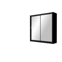SCHWEBETÜRENSCHRANK NAMI 203/215/61 cm 2-türig mit Spiegel Schwarz - Schwarz, Holzwerkstoff (203/215/61cm) - MASSENO