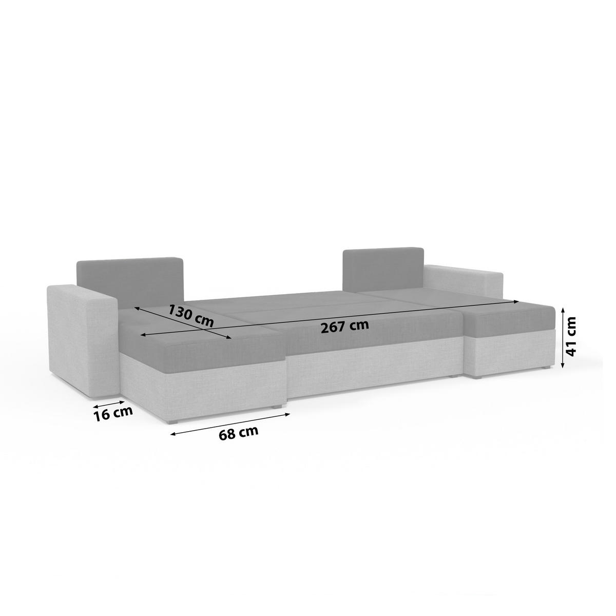 WOHNLANDSCHAFT mit Schlaffunktion Radlach, Schwarz+Grau - Grau, Textil (298/85/207cm) - Fedve