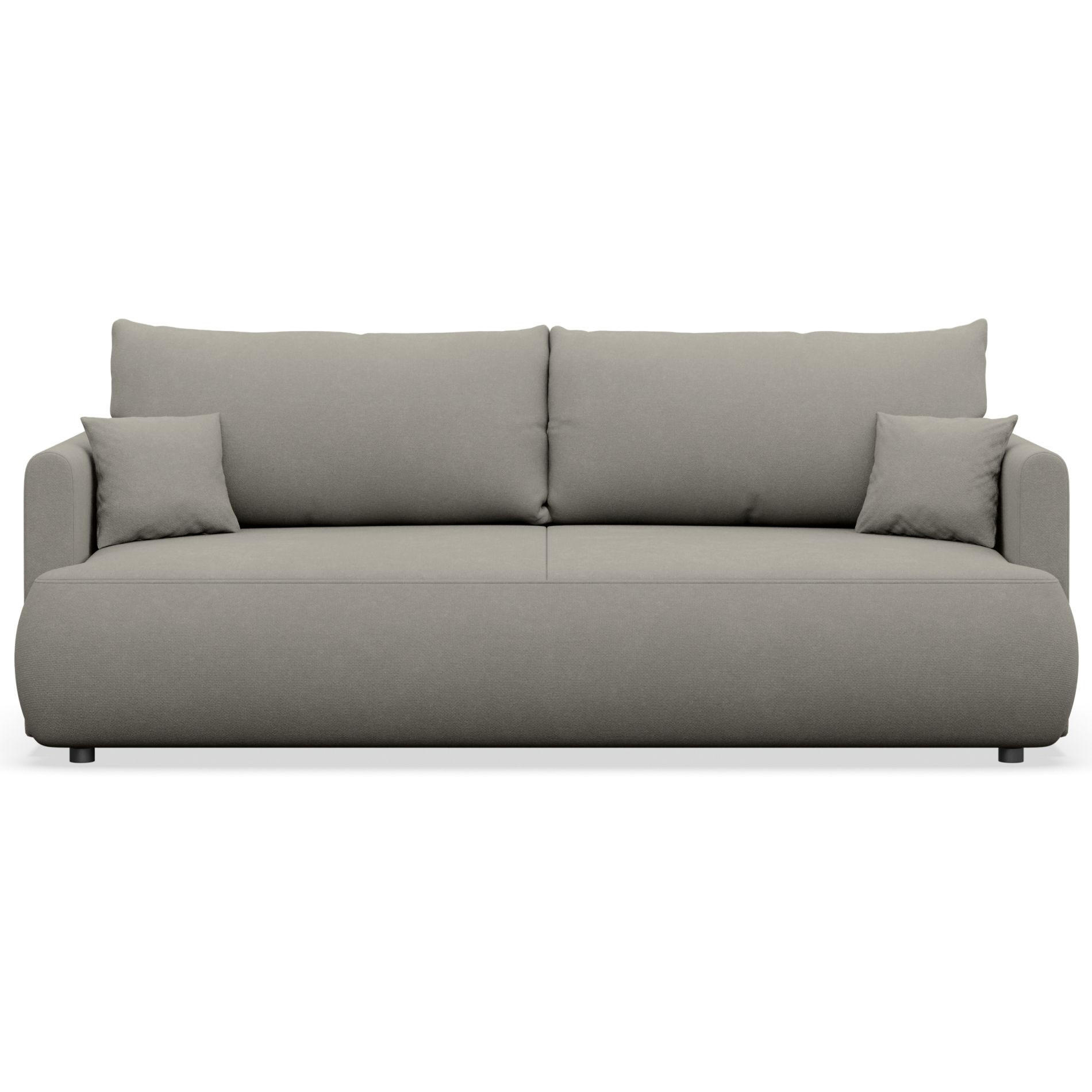 3-SITZER SOFA Ovo Mini Hellgrau Chenille Easy-Clean - Hellgrau/Schwarz, Kunststoff/Textil (226/90/97cm) - Selsey