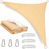 SONNENSEGEL Dreieck 4x4x4m Beige Wasserdicht UV-Schutz - Gelb, Textil (400/400cm) - Weltevree