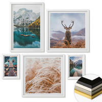 WANDBILDER 5er-Set - 50x50 cm & 20x30 cm & 40x60 cm Weißer Rahmen - Architektur der Kanäle von Venedig - Weiß, Kunststoff (40/60cm) - ArtPrintCave