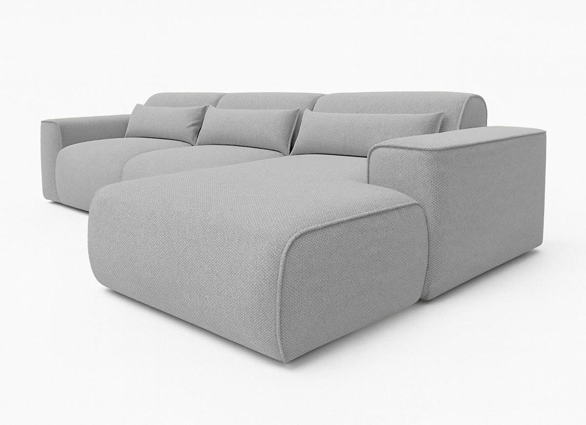 ECKSOFA L Form Ruyam Dunkelgrau 310/165/78 cm – Schlaffunktion Rechts - Dunkelgrau/Schwarz, Kunststoff/Textil (310/170cm) - AX Living