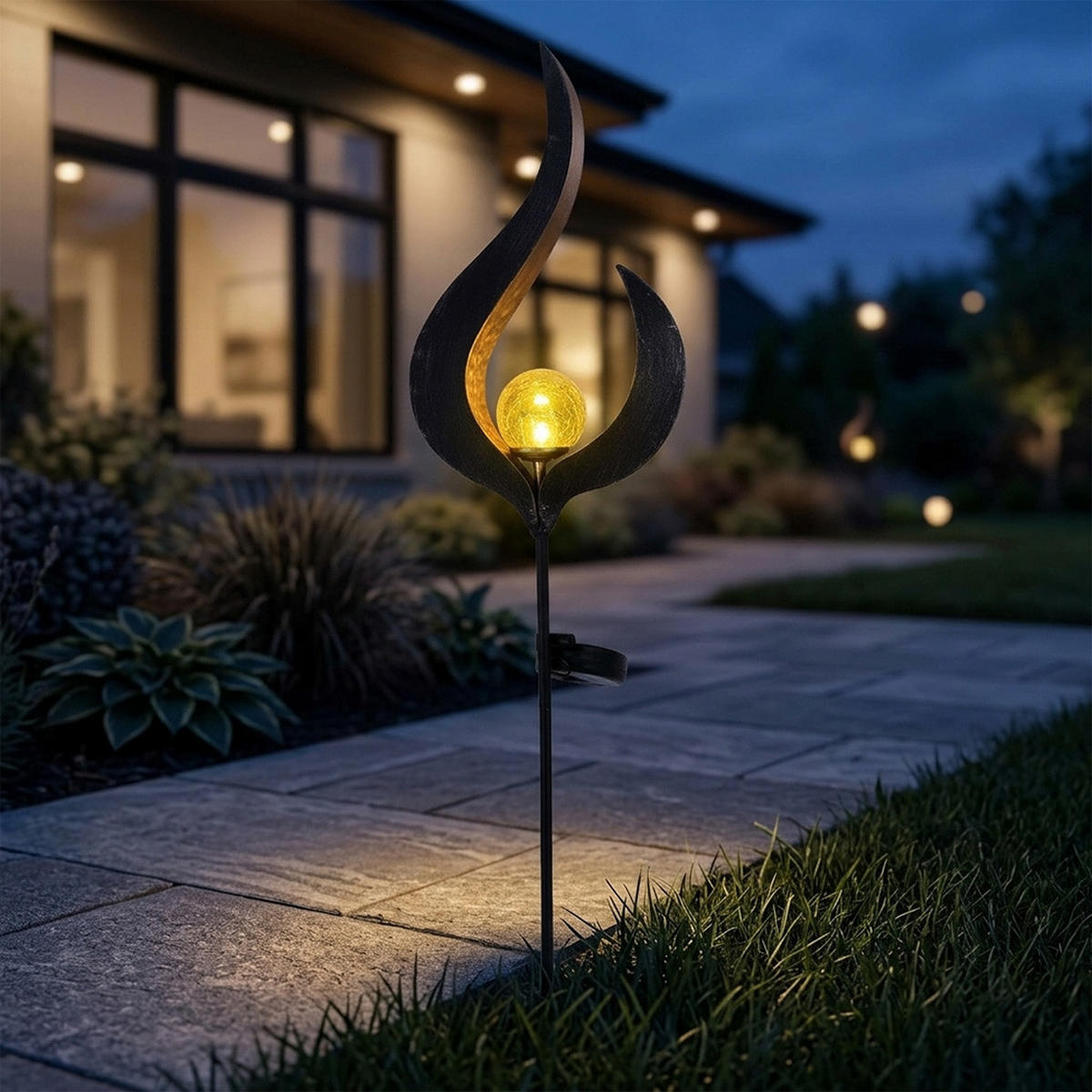 LED AUSSENLEUCHTE Bronze Design - Bronzefarben, Glas (16.7/6/90cm) - Globo Lighting