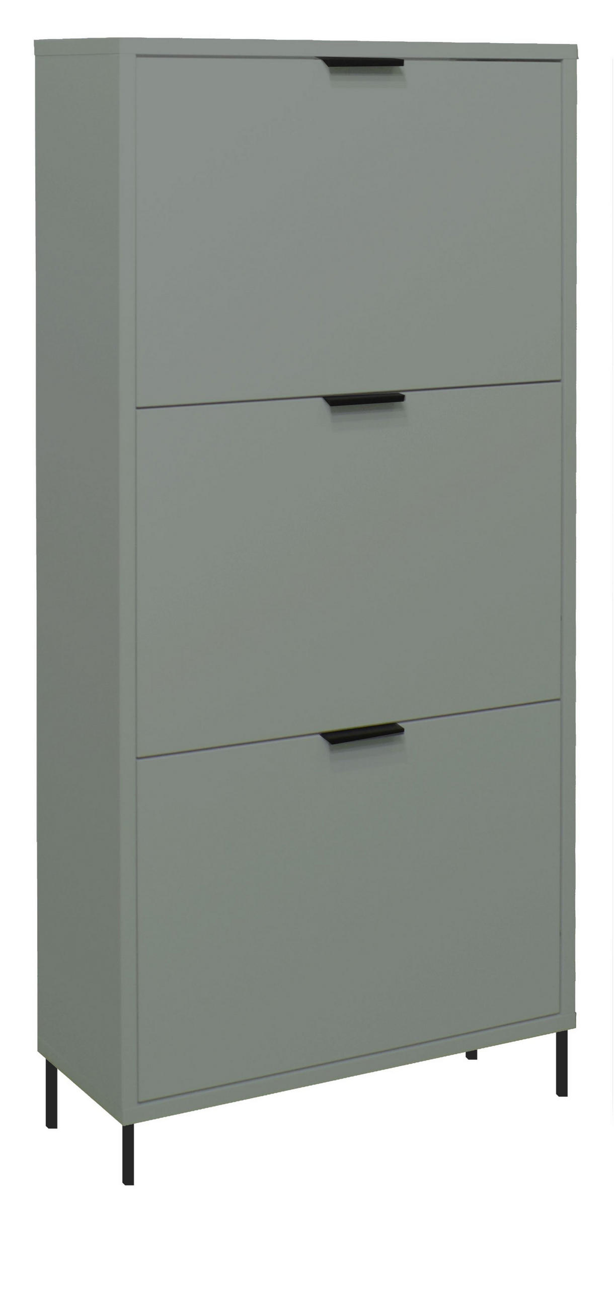 SCHUHSCHRANK Erna 61x25x141 Pinie Green matt Lack - Grün, Holzwerkstoff (61/141/25cm) - 58aufmkessel