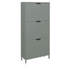 SCHUHSCHRANK Erna 61x25x141 Pinie Green matt Lack - Grün, Holzwerkstoff (61/141/25cm) - 58aufmkessel