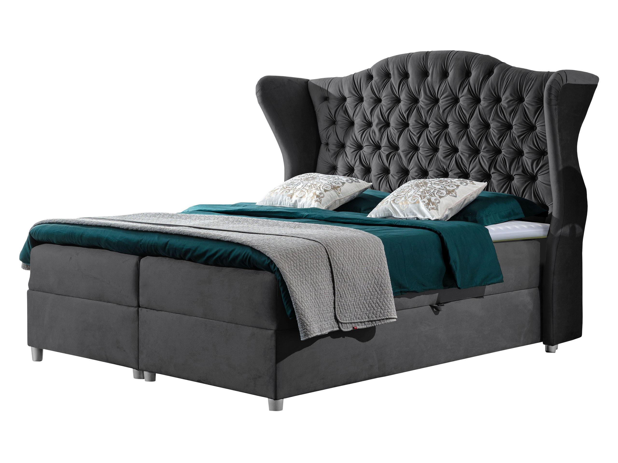 BOXBETT Livia - Grau, Holz (180/200cm) - MIRJAN24